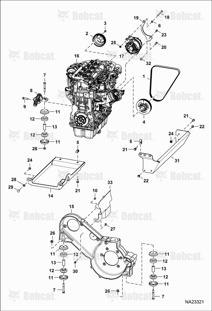 Engine & Attaching Parts (Belt Drive, Alt. & Mounts)