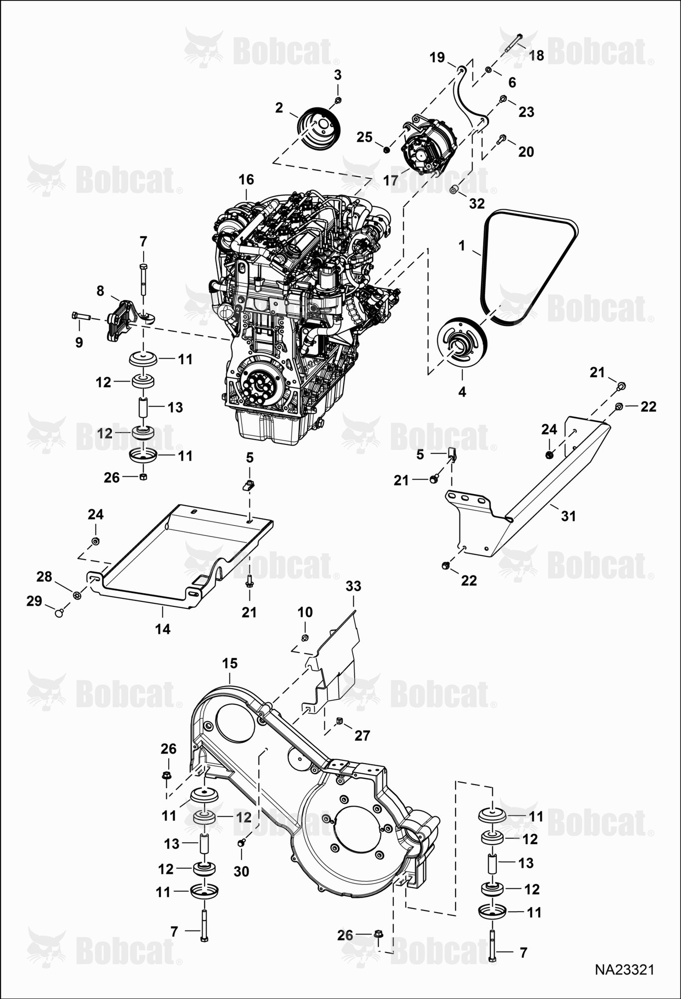 Engine & Attaching Parts (Belt Drive, Alt. & Mounts)