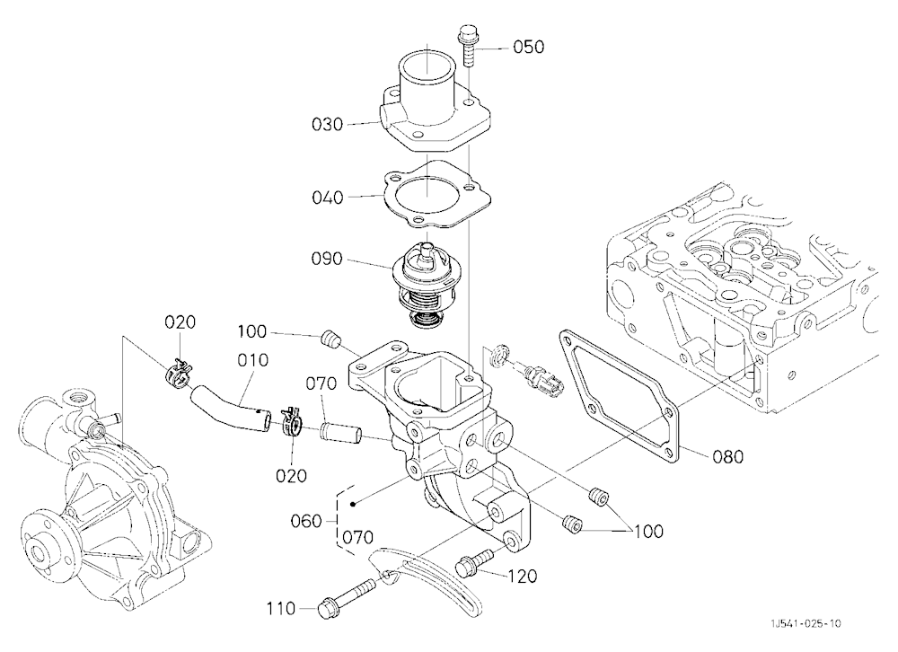 Water Flange And Thermostat