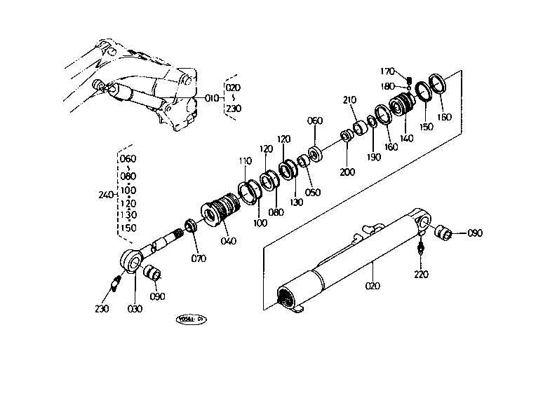 Boom Cylinder and Component Parts