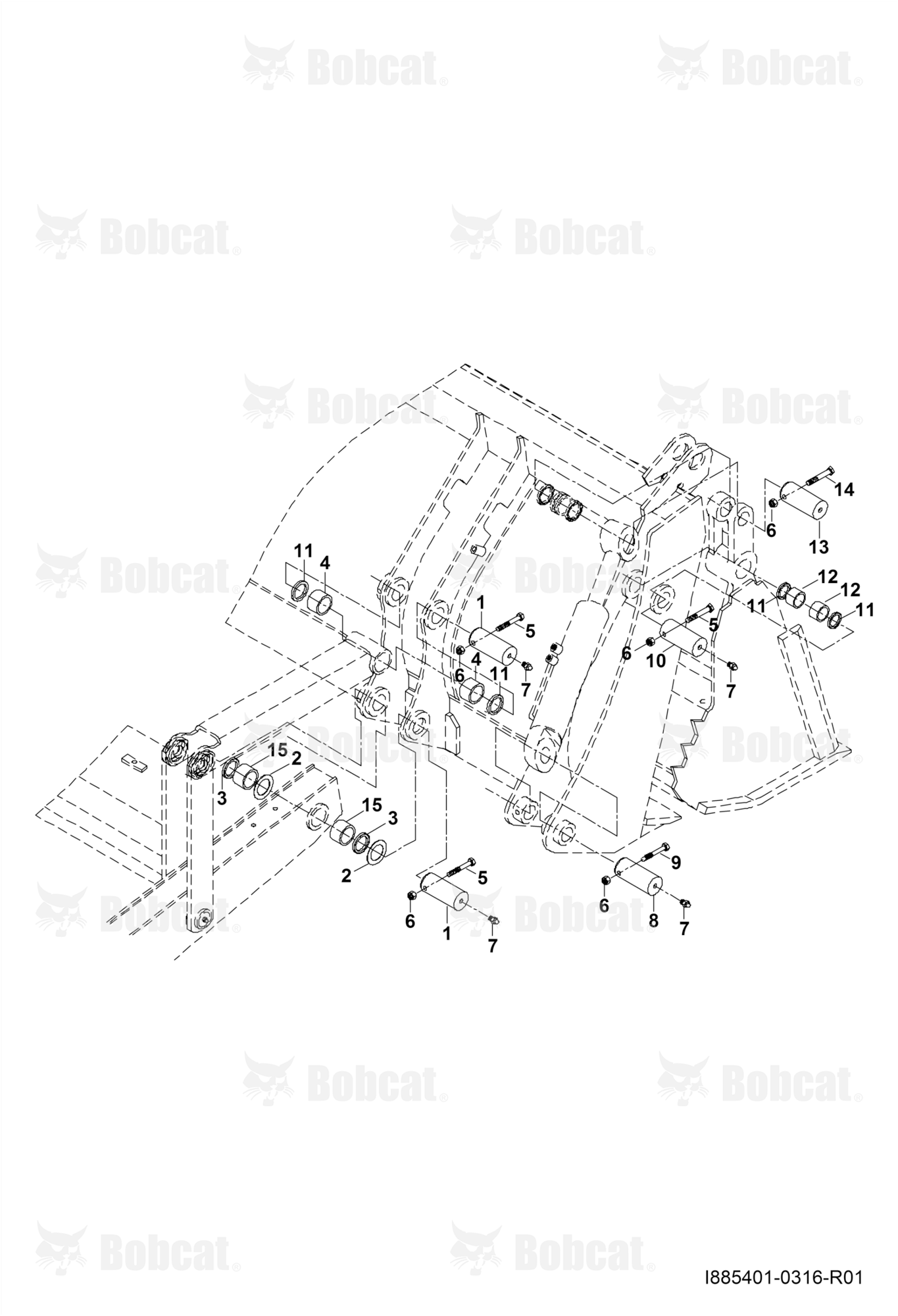Front Boom Bucket Connections