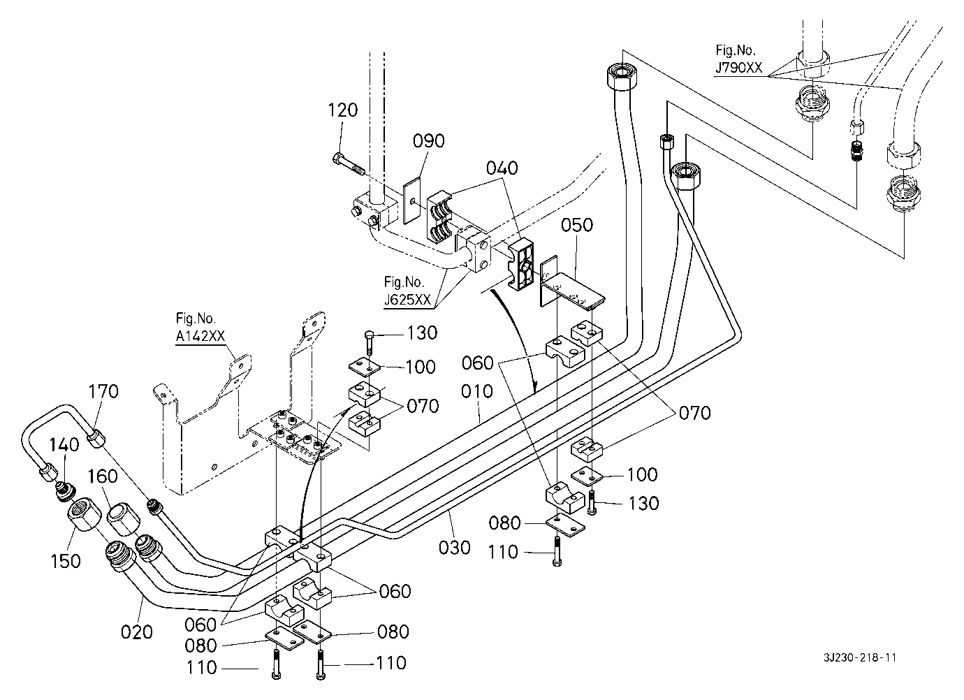 Front Loader Oil Pipe (Front) [With Loader Equipme