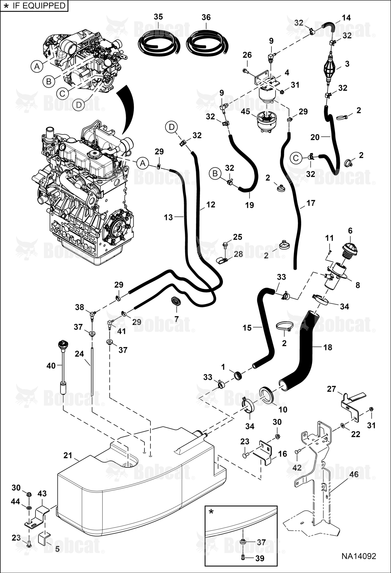 Engine & Attaching Parts (Fuel System) (Blue) (Engine Serial # D1703-B******)