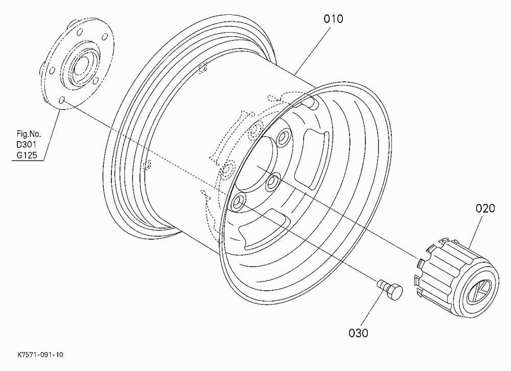 5-SPOKE ALUMINUM ALLOY WHEEL [V4301] [RTV900G6/W6/