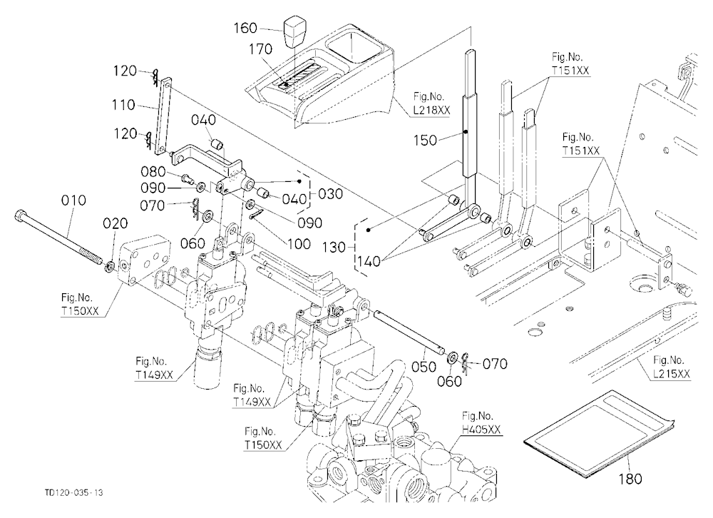 Auxiliary Control Valve Lever (3Rd) (W/G No.L8337)