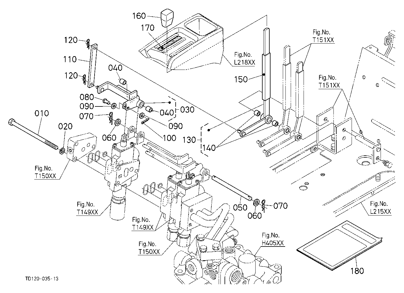 Auxiliary Control Valve Lever (3Rd) (W/G No.L8337)
