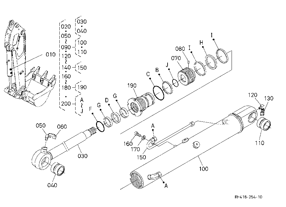 Bucket Cylinder And Component Parts