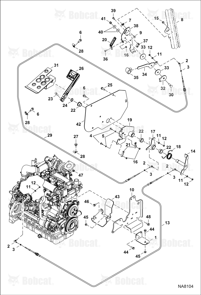 Engine Speed Control (SJC) (4724 mm) (186") Hand Cable - (2469 mm) (97.2") Foot Cable