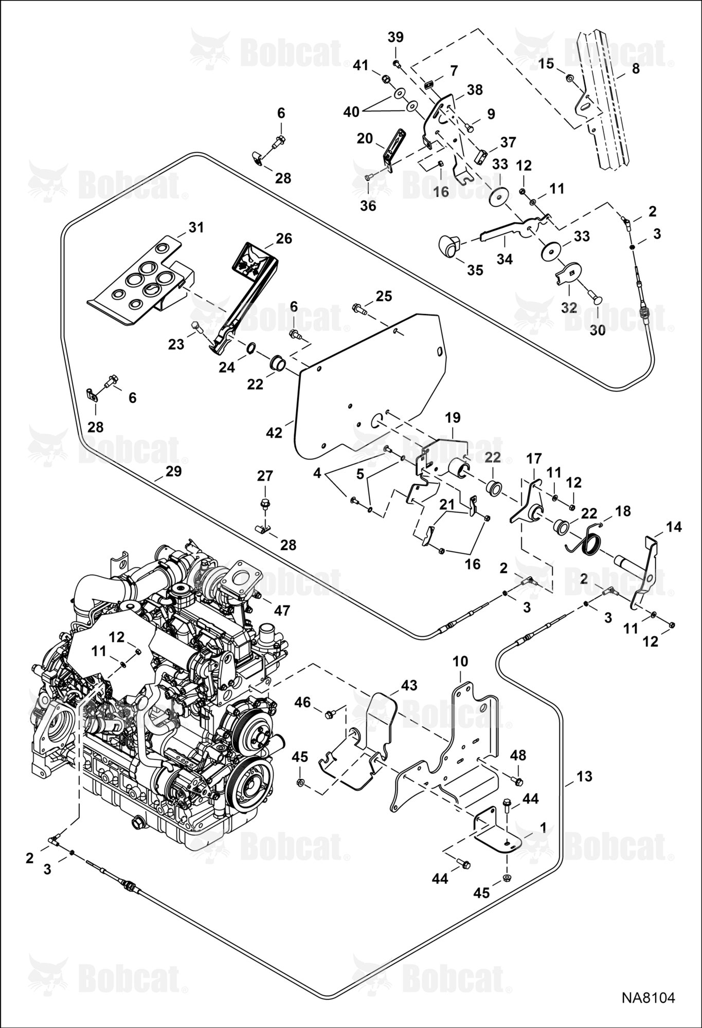 Engine Speed Control (SJC) (4724 mm) (186") Hand Cable - (2469 mm) (97.2") Foot Cable