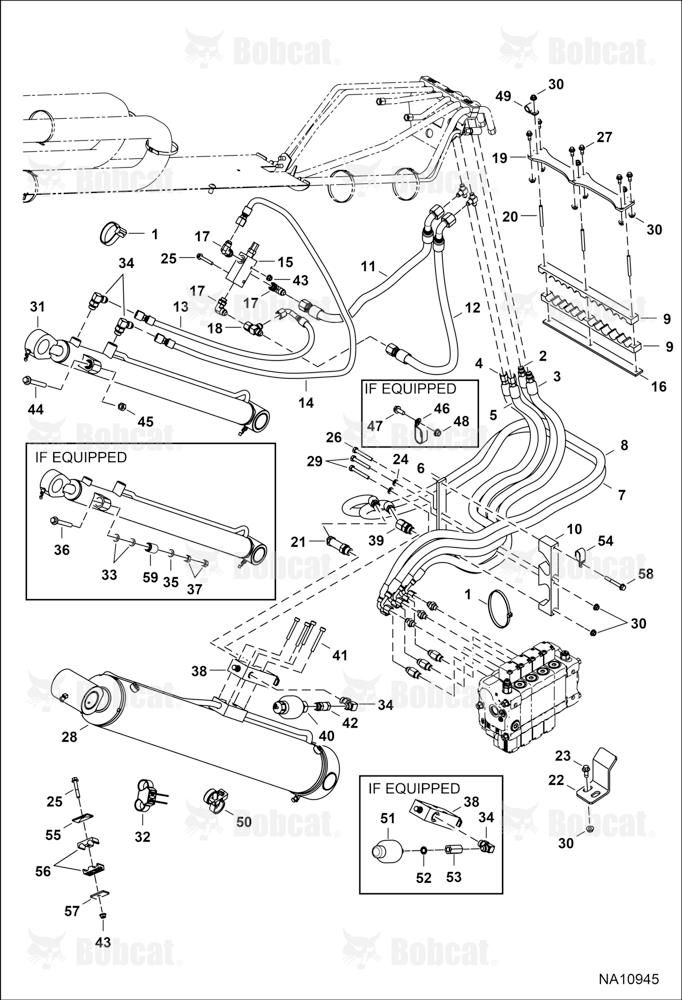 Hydraulic Circuitry (Lift & Self-Leveling) B35F11085 & Above, B35G11129 & Above