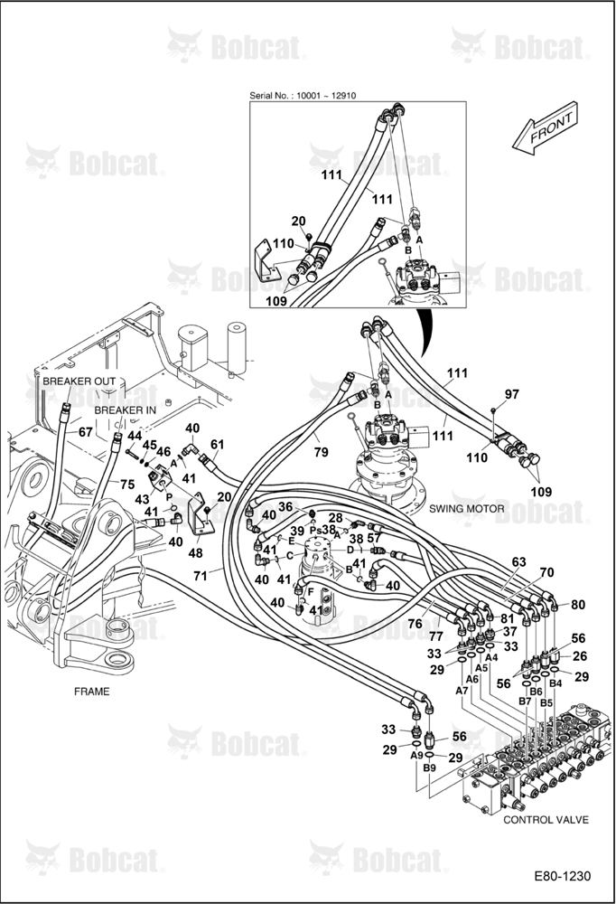 Hydraulic Circuitry (Upper/Slew) (Slew Motor & Valve)