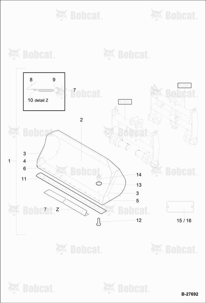Light Material Bucket 1850MM (QUICKLY RELEASABLE)