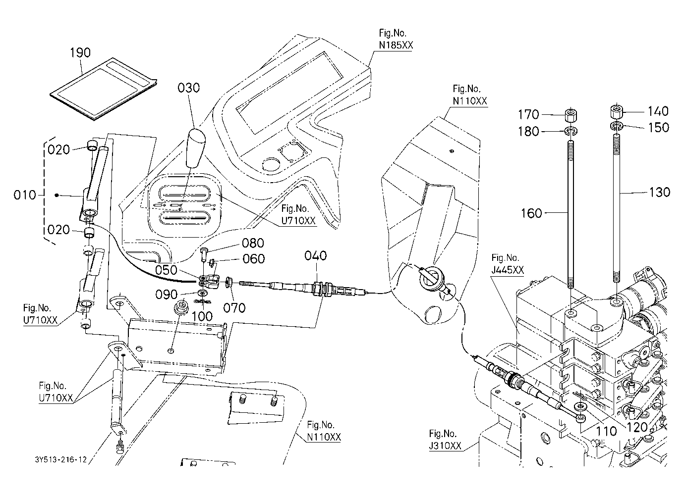 Auxiliary Control Valve Lever Kit (4Th) (W/G No.M7