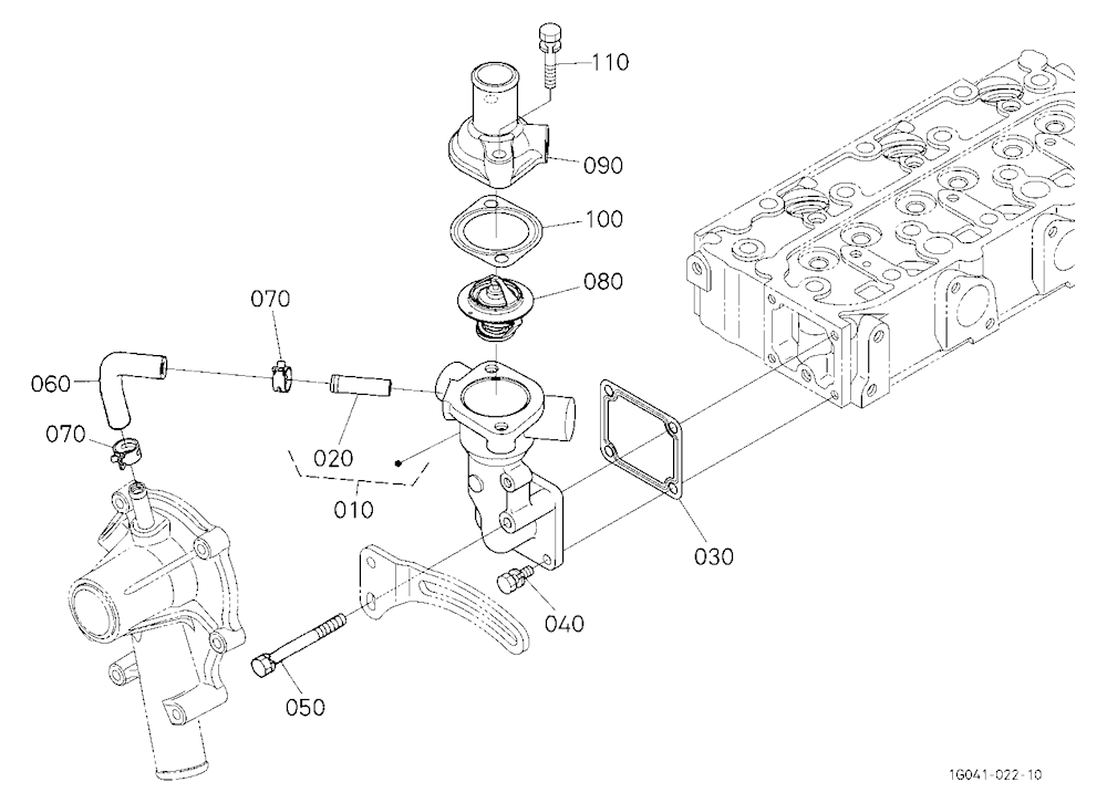 Water Flange And Thermostat