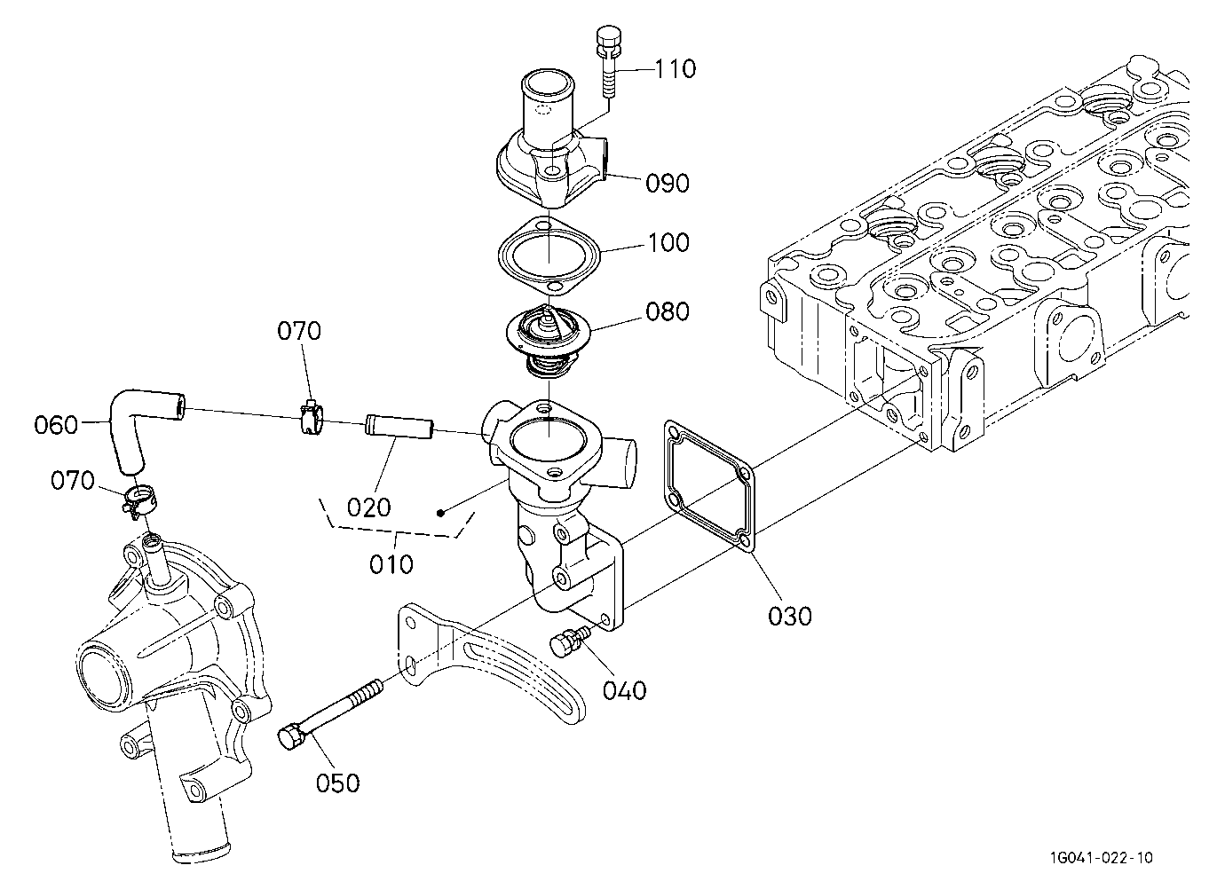 Water Flange And Thermostat