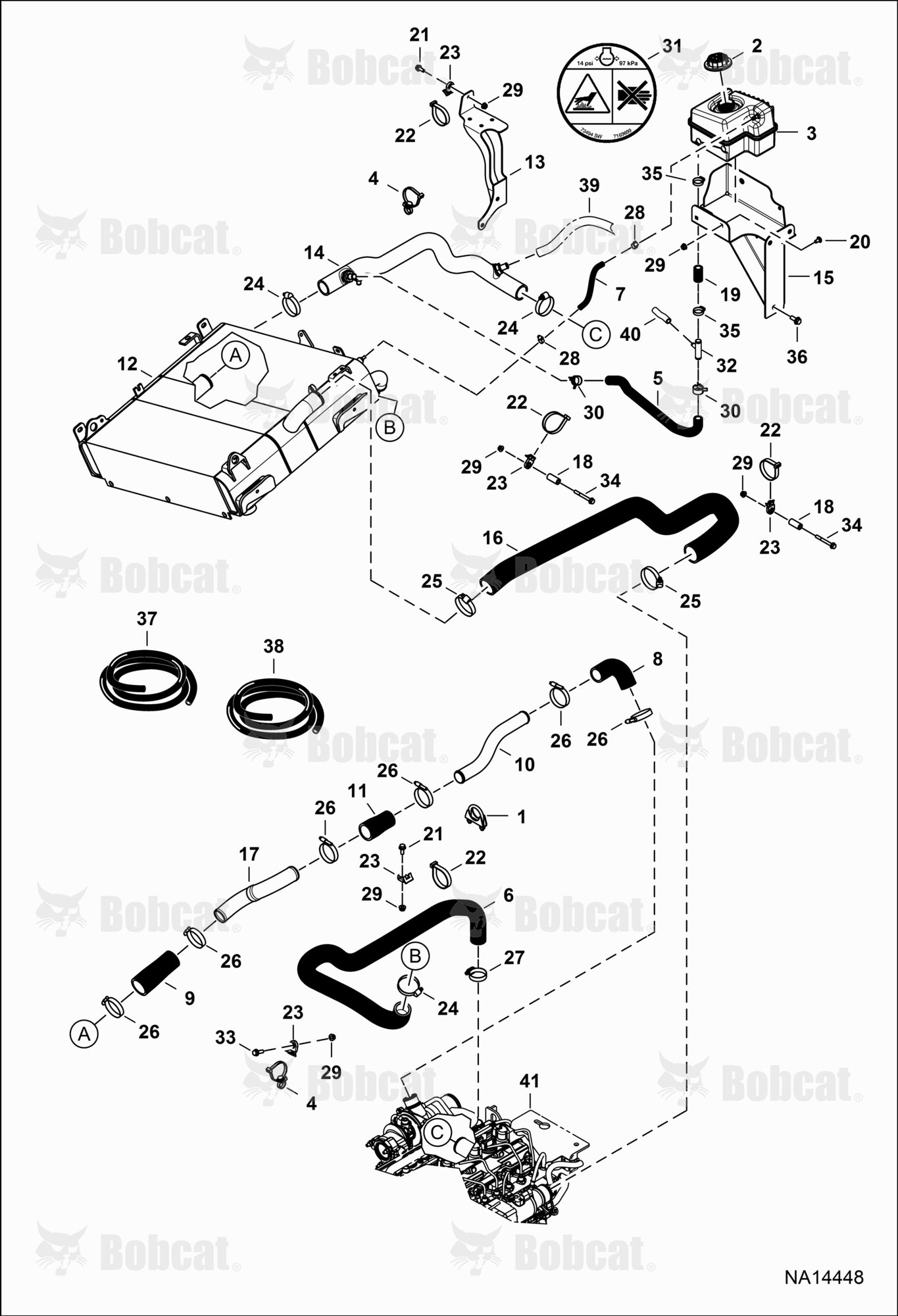 Cooling System  B3ZU11037 & Above, B3ZV11241 & Above