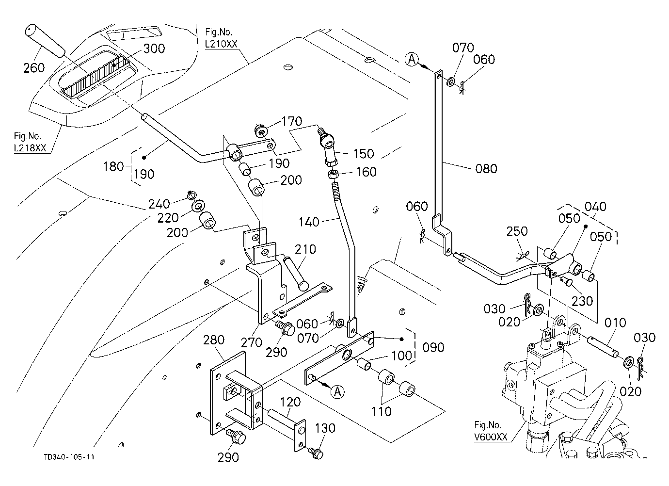 Auxiliary Control Valve Lever (1St) (W/G No.L8398)