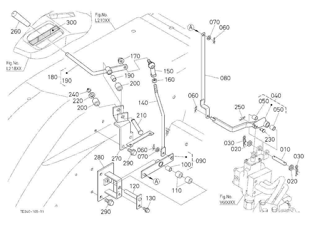 Auxiliary Control Valve Lever (1St) (W/G No.L8398)