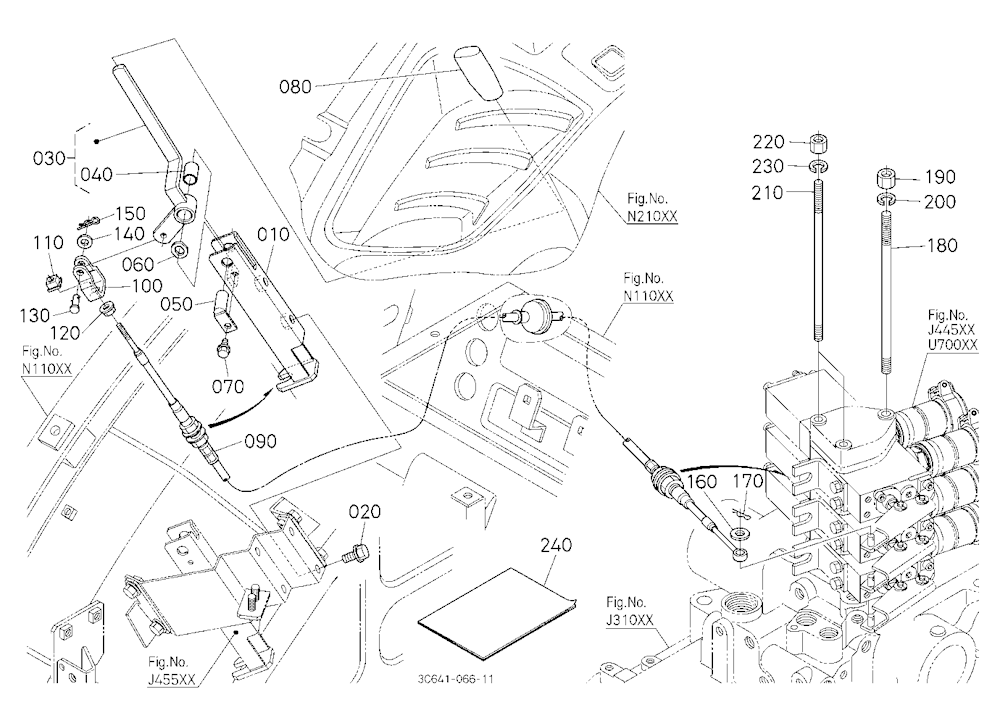 Auxiliary Control Valve Lever Kit (3Rd) (W/G No.M7