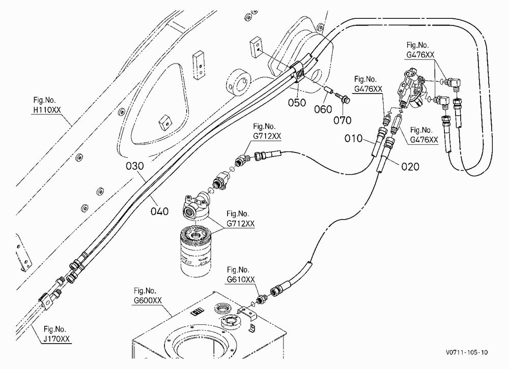 OIL PIPING (HITCH REAR) [HYDRAULIC HITCH]