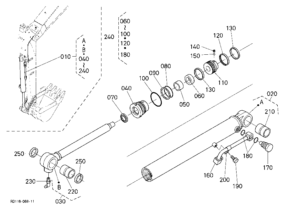 Bucket Cylinder And Component Parts