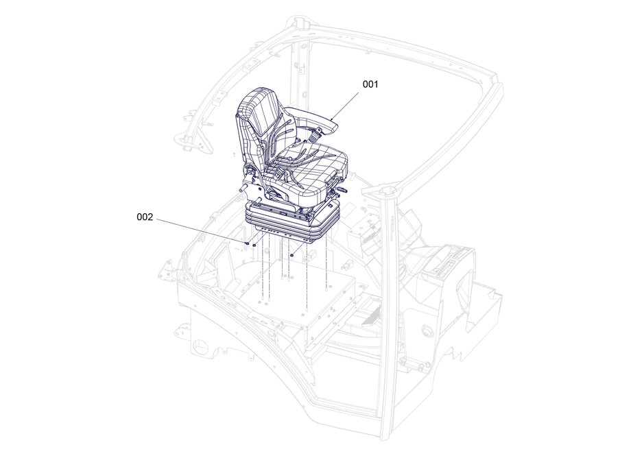 Seat, Operator - Deluxe (Fabric) - Range 1