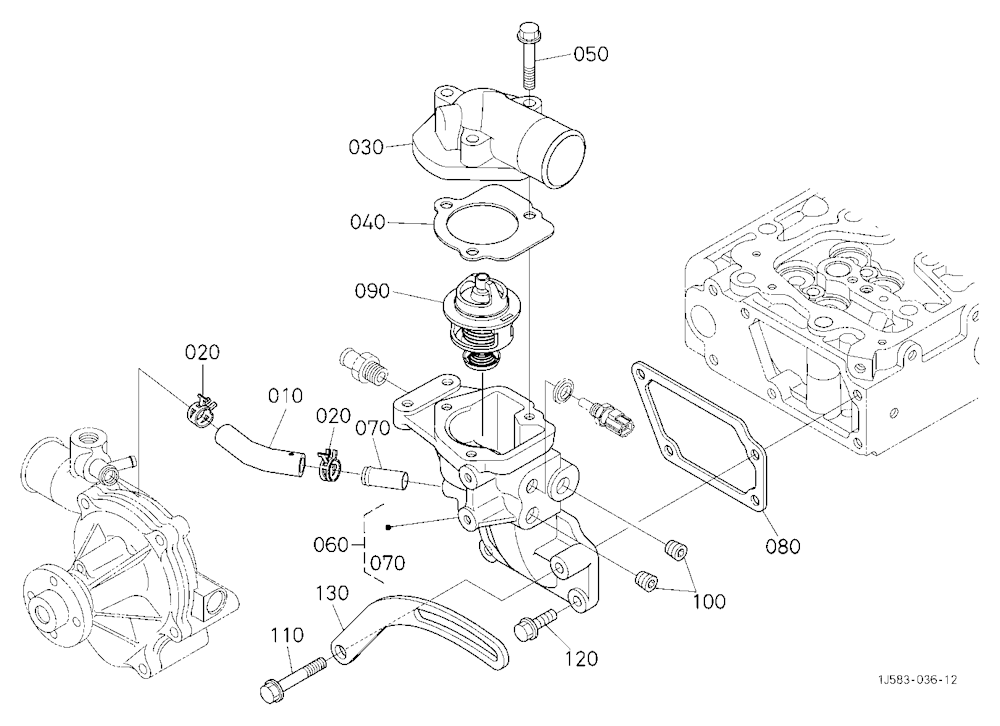 Water Flange And Thermostat [A]