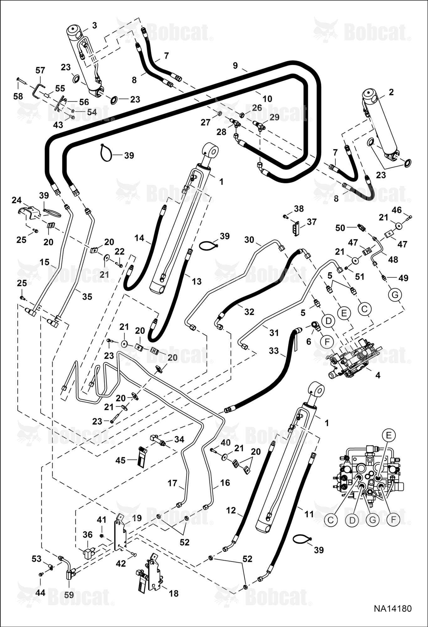 Hydraulic Circuitry (W/O BPV Junction Block)  A3NV25741 & Above, A3NW13883 & Above