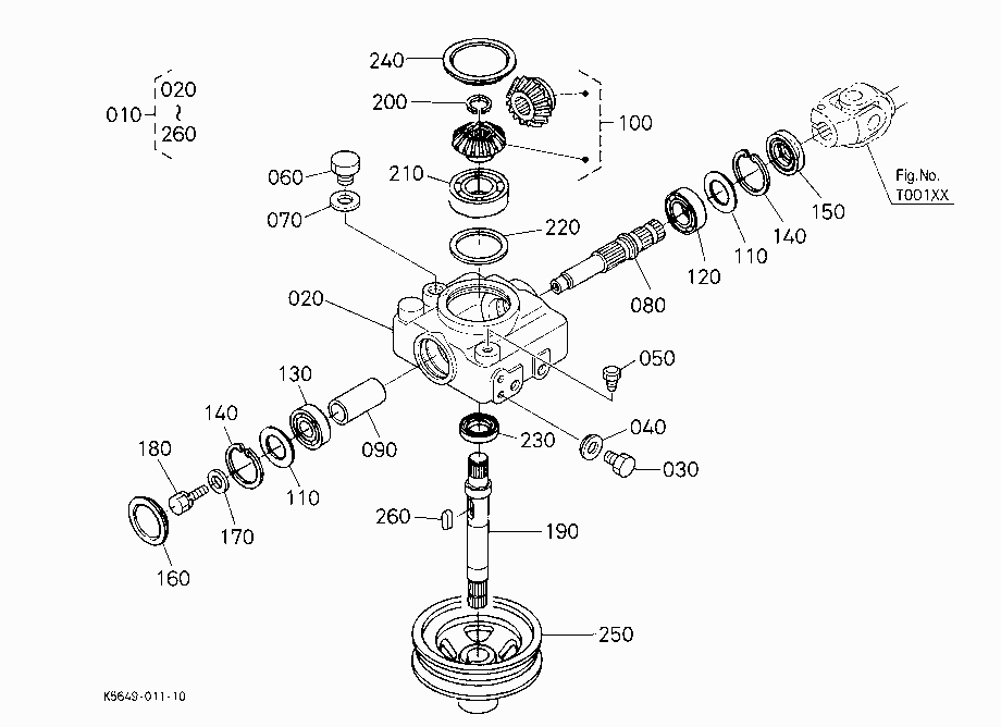 BEVEL GEAR CASE/CENTER PULLEY