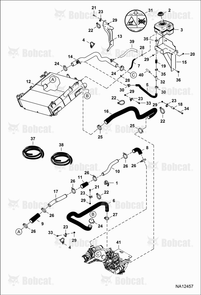 Cooling System B41N11001 - B41N11038, B41P11001 - B41P11063
