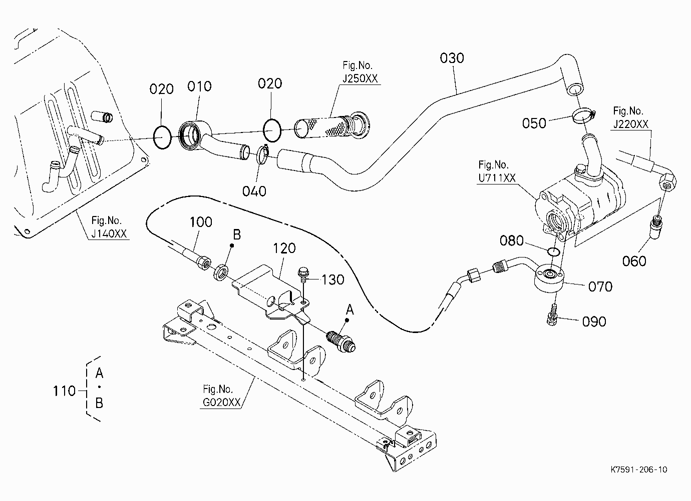 DOUBLE HYD. PUMP KIT (OIL LINE) (W/G No.V5271) [OP