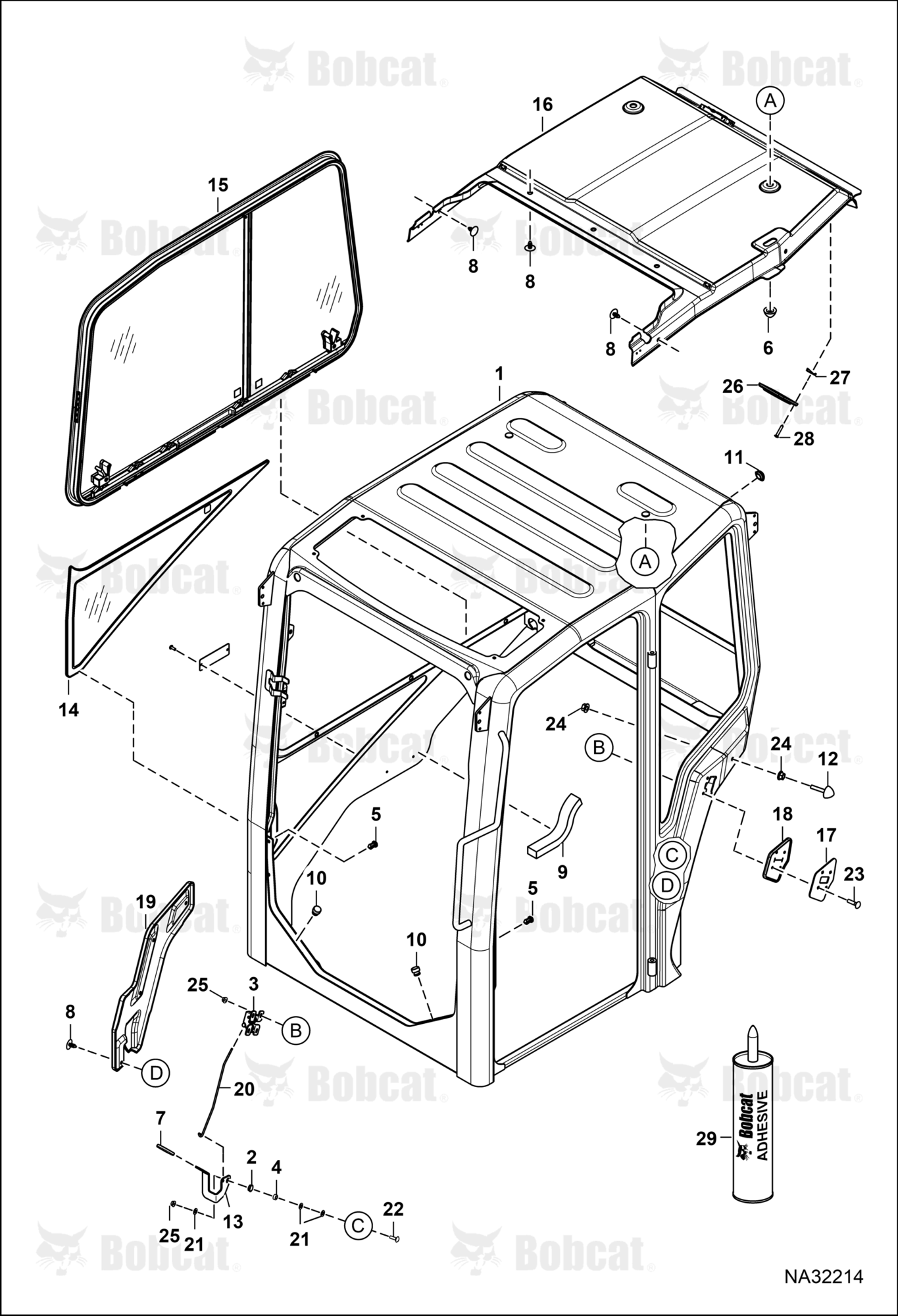 Operator CAB (RH Window) (Insulation)  B4GR19415 & Above