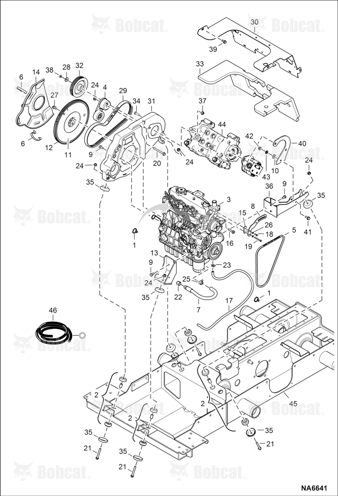 Engine & Attaching Parts (Belt Drive System & Engine Mounts) (Selectable Joystick Controls)