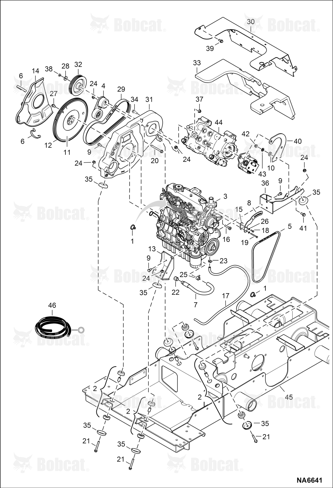 Engine & Attaching Parts (Belt Drive System & Engine Mounts) (Selectable Joystick Controls)