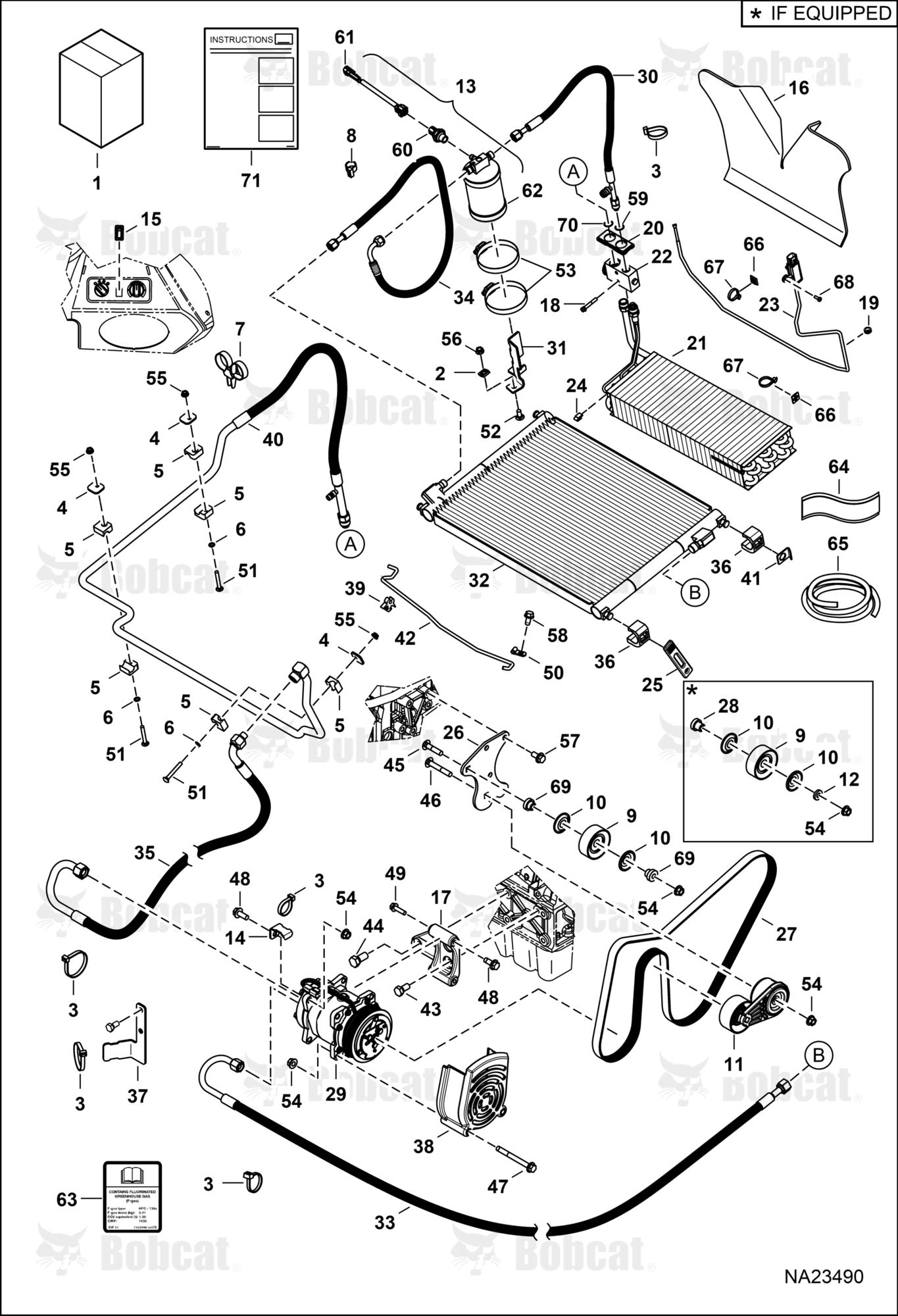 Heater & A/C (A/C Kit)  B3BU12010 & Above