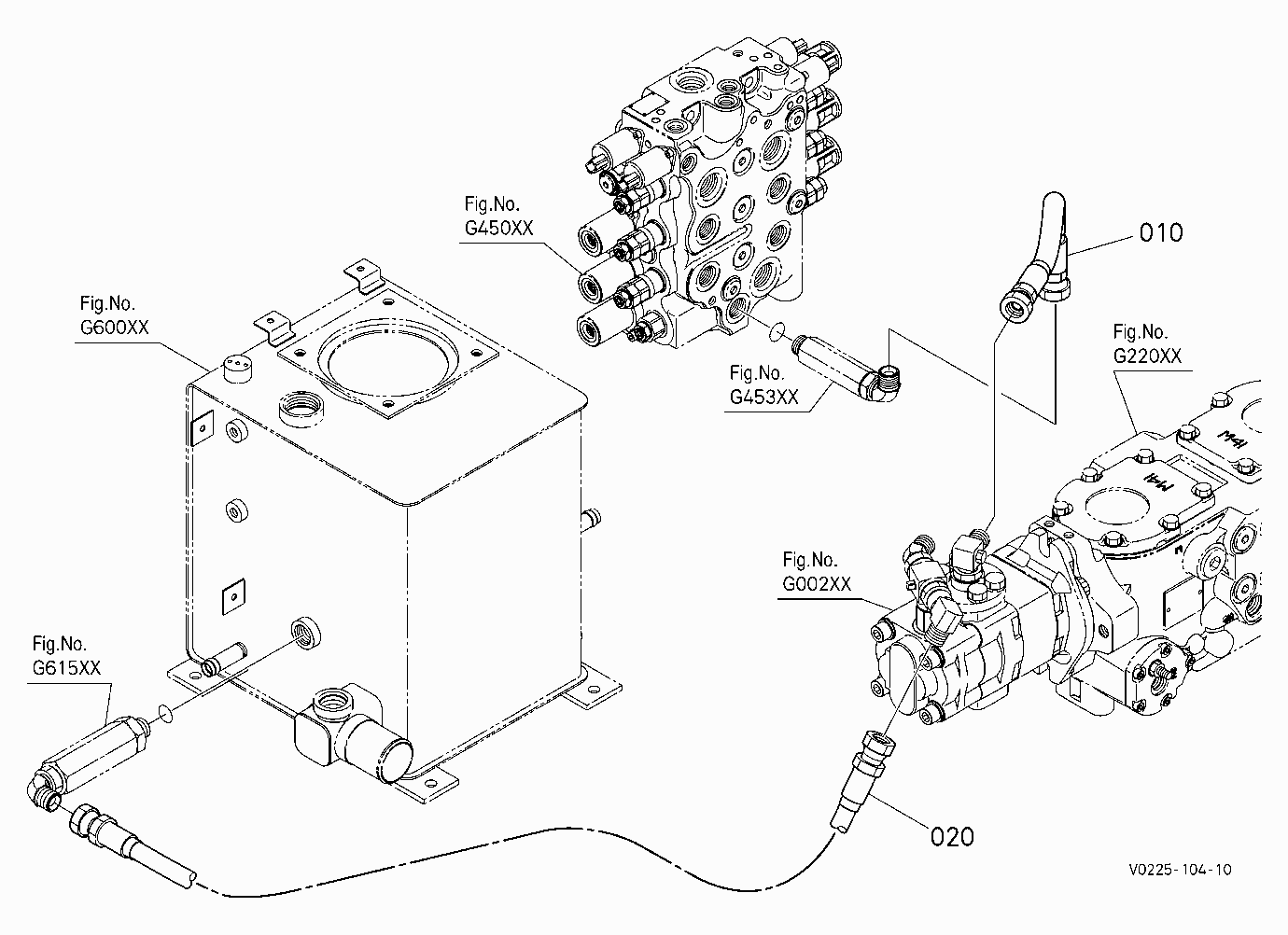 OIL PIPING (GEAR PUMP) [EXCEPT HIGH FLOW]