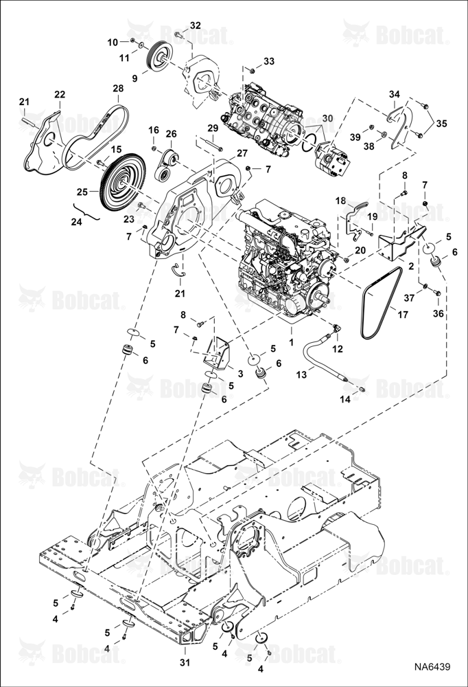 Engine & Attaching Parts (Belt Drive System & Engine Mounts) (Selectable Joystick Control)