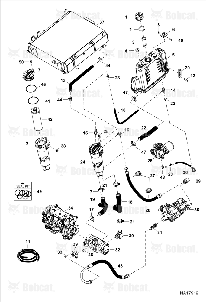 Hydrostatic Circuitry (Tank & Filter) AT5J12734 & Above