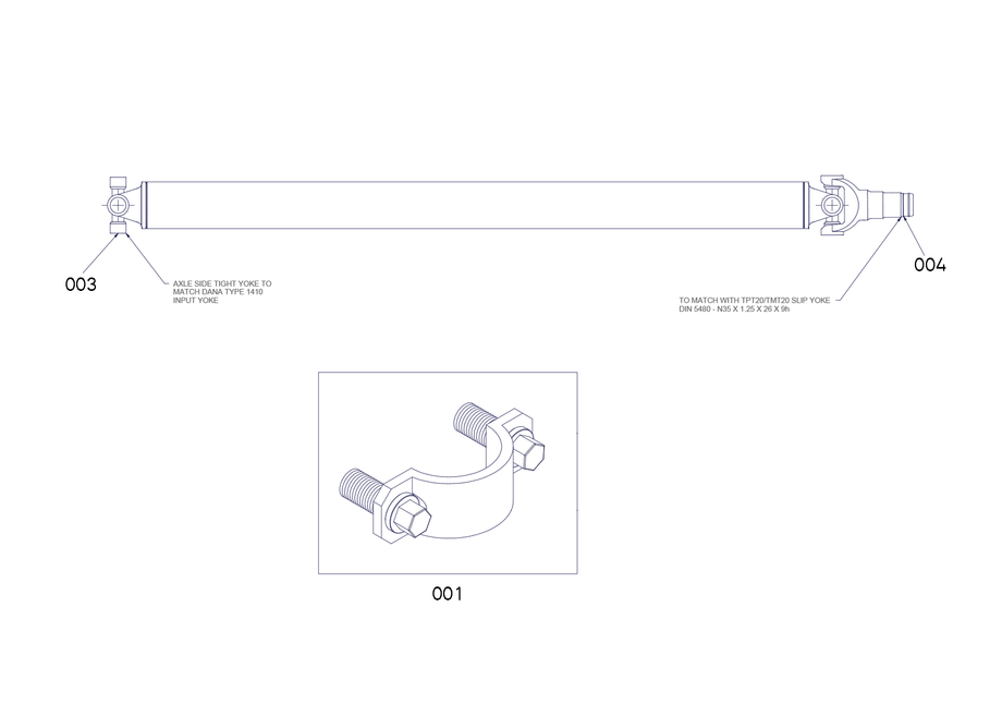 Rigid Axle Mfwa Driveshaft