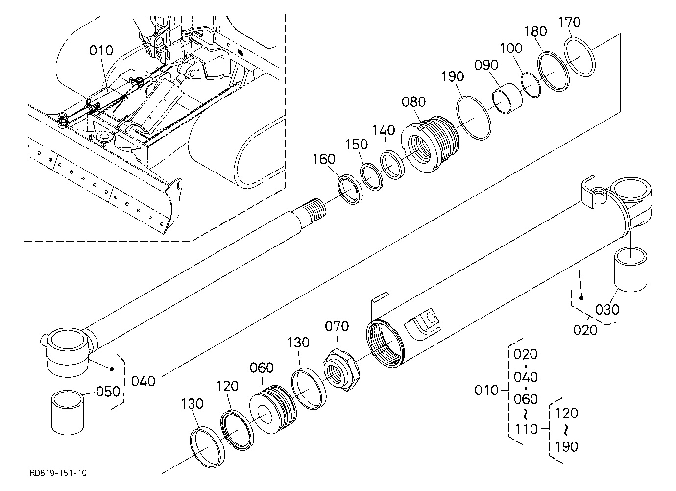 Angle Blade Cylinder And Component Parts [Angle Bl