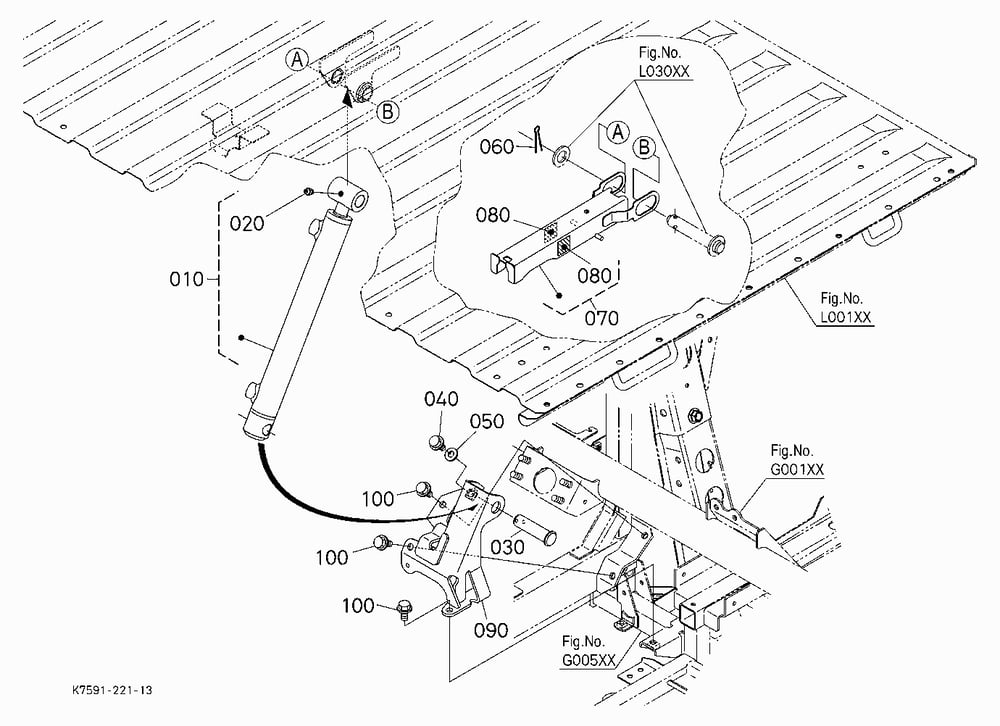 HYD.BED LIFT KIT (LIFT CYLINDER) (W/G No.V5242) [O