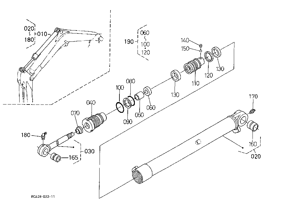 Arm Cylinder And Component Parts