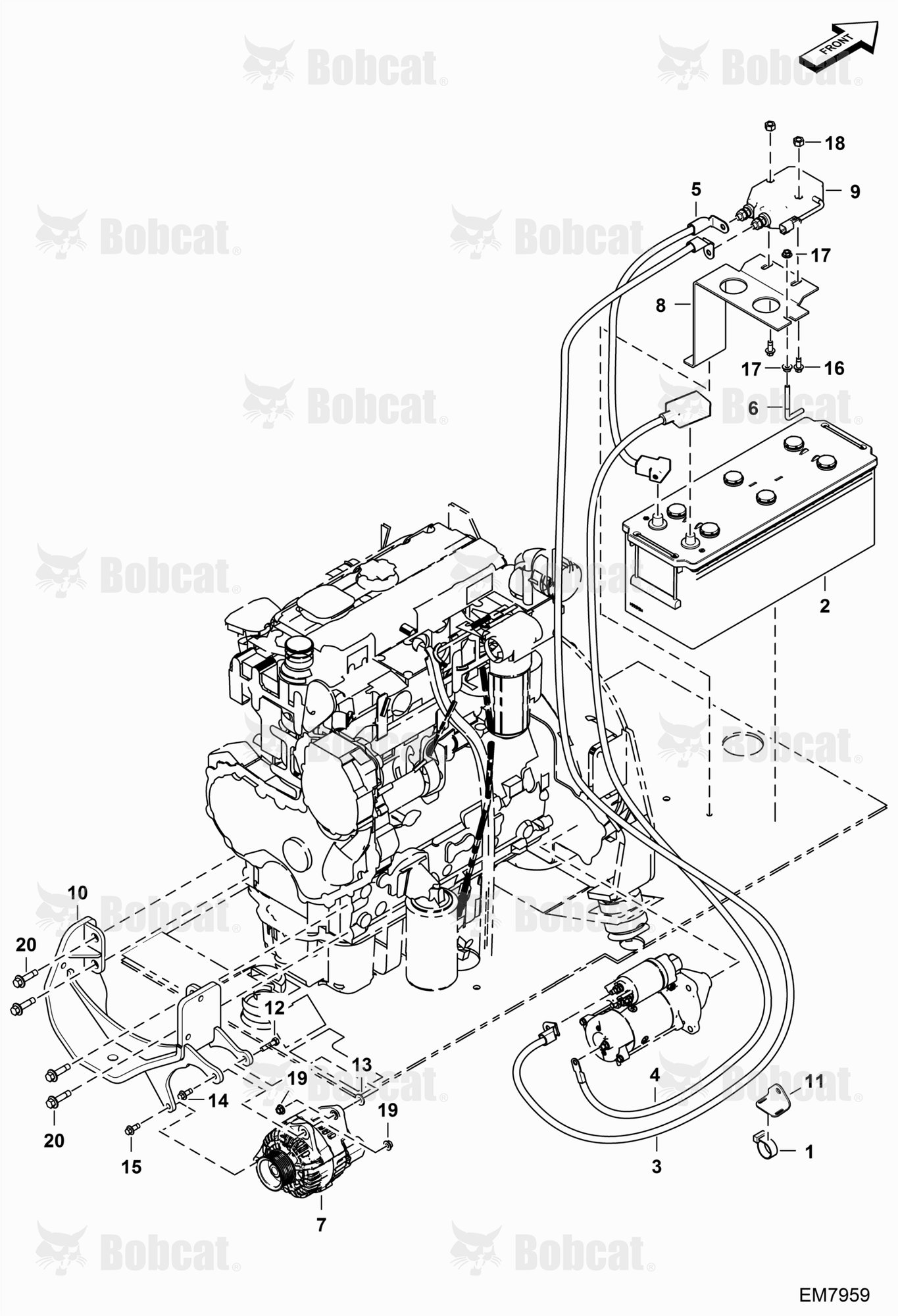 Engine Electrical Circuitry (Engine Starting & Charging) (140 Amp-hour Battery)