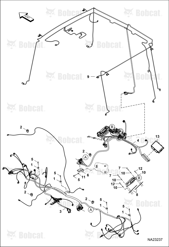 Engine Electrical Circuitry (Cab & Engine Harness) (W/O Return to Dig Indicator)  B5JF11001 & Above