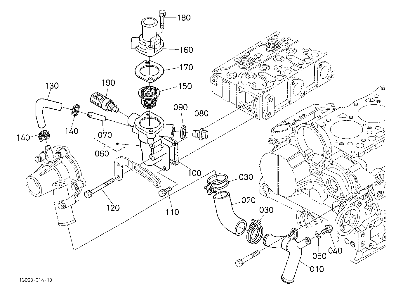 Water Flange And Thermostat