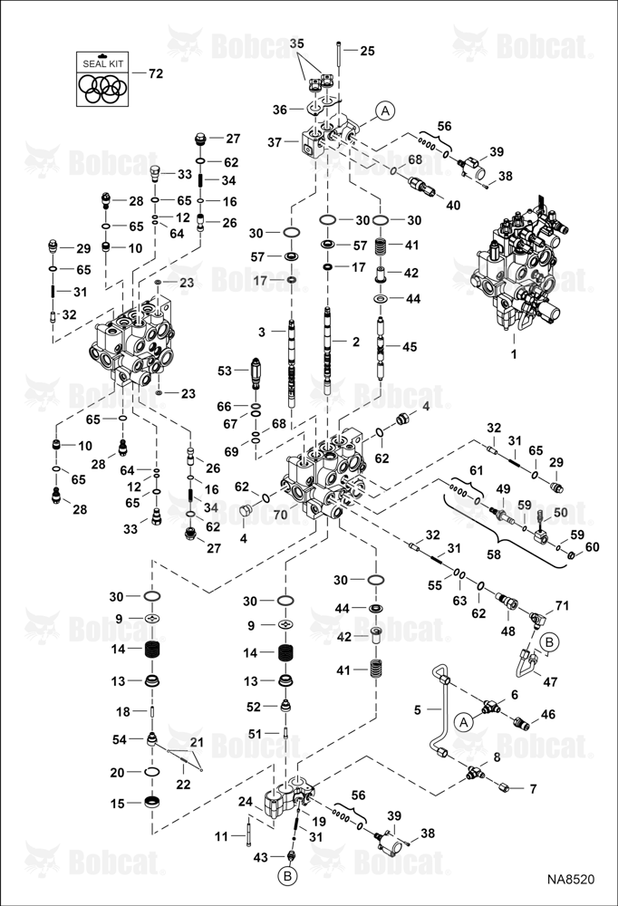Hydraulic Control Valve (Manual Controls) (D Series Coil)