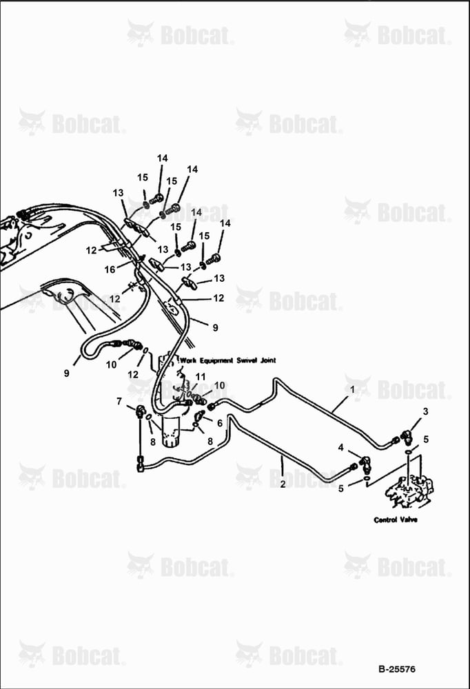 Hydraulic Piping (VALVE TO/FROM Arm CYLINDER)