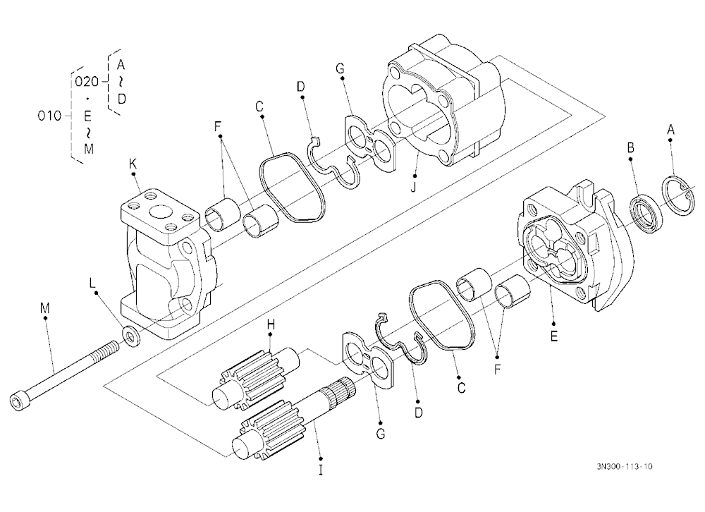 Hydraulic Pump (3P) [Component Parts] [A] [Old]