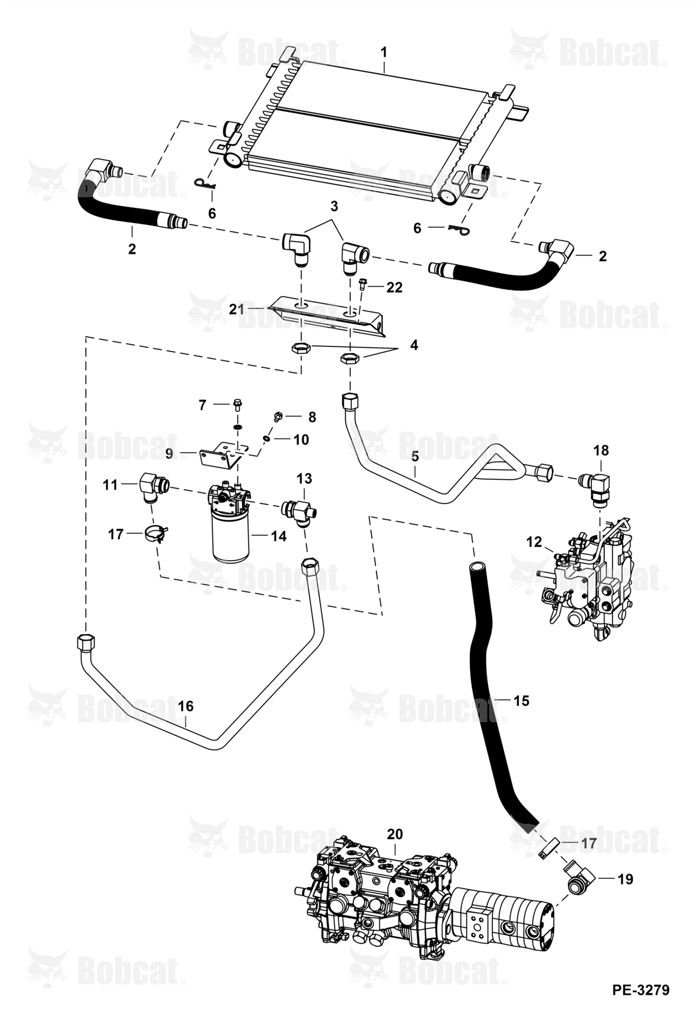 Hydrostatic Circuitry (W/Cooler) (W/Cooling Upgrade)  539911675 & Above, 540011361 & Above