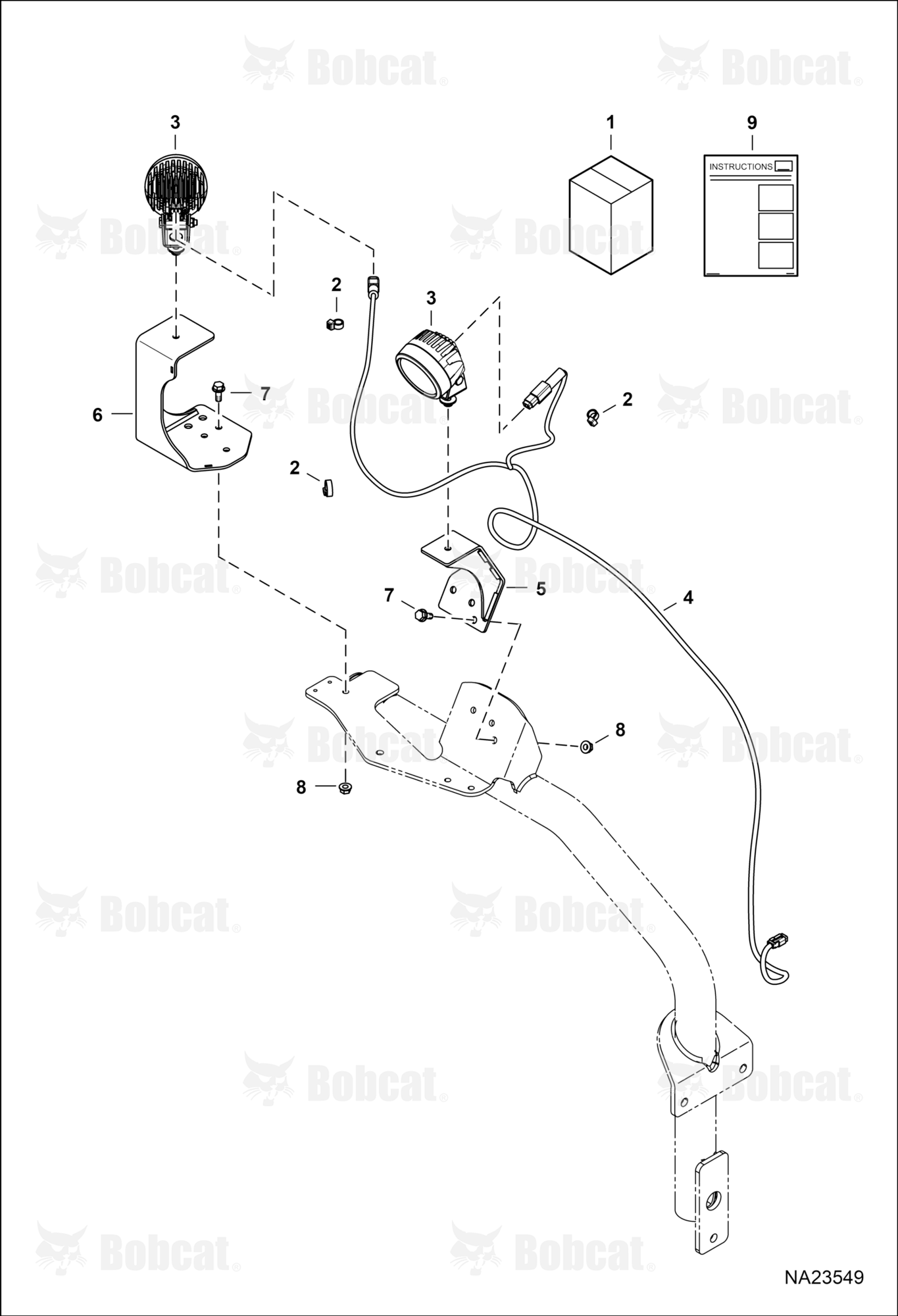 Mirror Work Lights Kit (LED)  B3G418001 & Above, B3G618030 & Above, B3G718001 & Above, B3G818001 & Above, B3G918102 & Above, B3GA18001 & Above, B3GB18126 & Above, B3GC18001 & Above